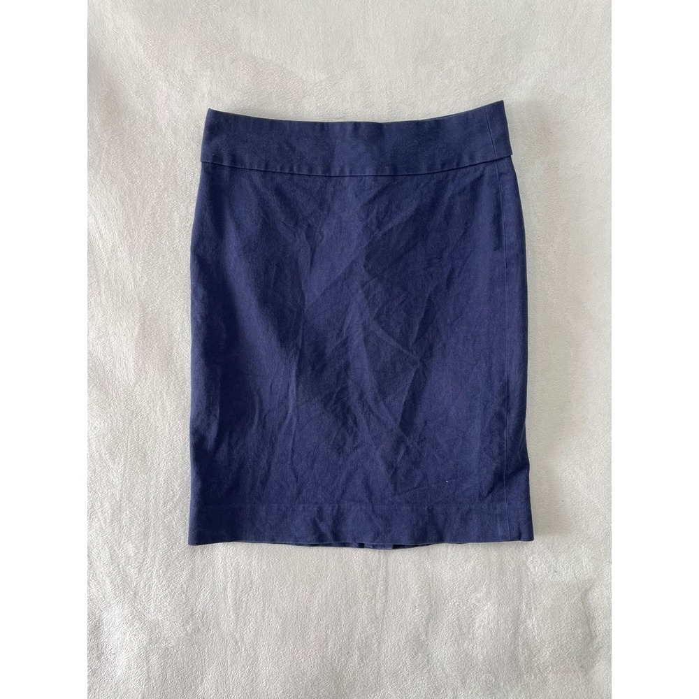 Banana Republic Womens Navy Blue Cotton Blend Pencil Skirt Size 4 428024
